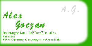 alex goczan business card